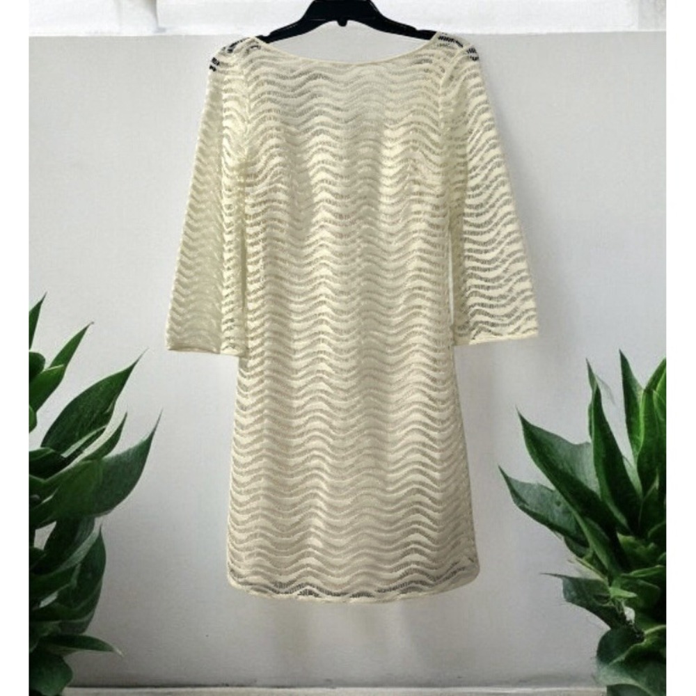 Lilly Pulitzer Topanga Cameo White Ivory Wave Lace Shift Dress Size XS Cruise